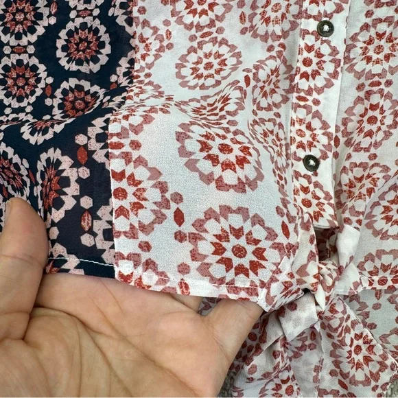 NWT Artesia Womens Top Size M Pink Blue Button Front - Picture 6 of 16